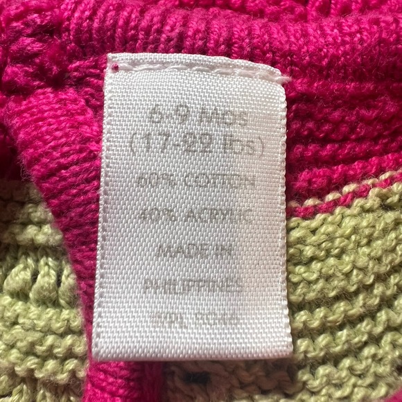 Baby Girl First Impression 6-9 MOS Pink And Purple Wavy Cotton Knit Dress EUC - Picture 5 of 5